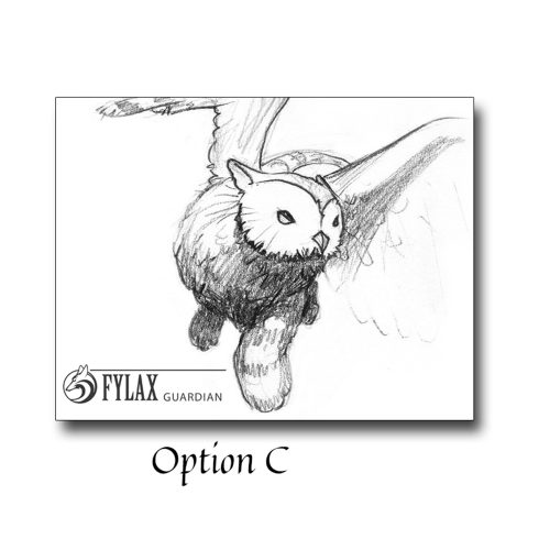Fylax Owl Griffin in Flight - Sketch C